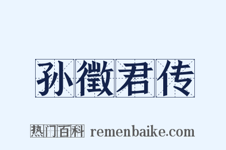 孙徵君传是什么意思的图片